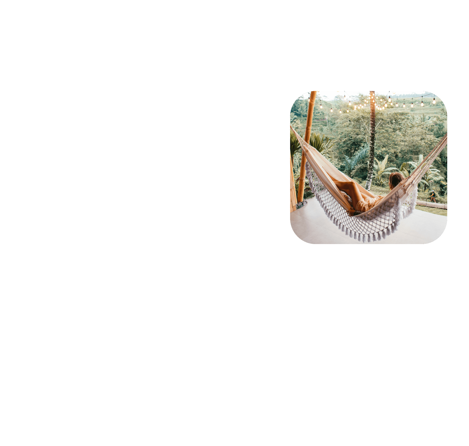 hotel resort hammock with backyard view